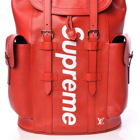 louis vuitton x supreme christopher backpack epi pm red replica|louis vuitton supreme epi backpack.